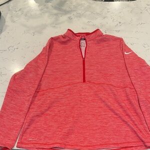 Nike Dri-fit Red Heathered Quarter-Zip